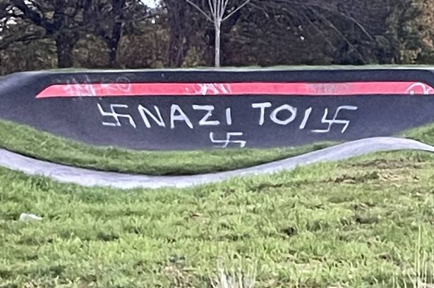 Horrific Nazi graffiti vandalism covers Glasgow skatepark leaving dog walker 'disgusted'