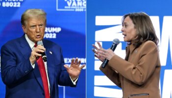 Combo photo de Donald Trump et Kamala Harris, créé le 26 octobre 2024