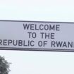 A sign saying welcome to the republic of Rwanda. Pic: AP