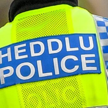 Welsh police pull over cars at a checkpoint during firebrake vehicle patrols close to the border between Carmarthenshire and Pembrokeshire, Wales. First Minister Mark Drakeford will unveil new national coronavirus measures for Wales on Monday. Pic date: 2 November 2020