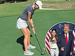 Donald Trump's granddaughter Kai, 17, shows off incredible golf skills with YouTube star ahead of election