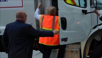 Donald Trump nearly falls over and misses truck door handle twice in worrying display of decline