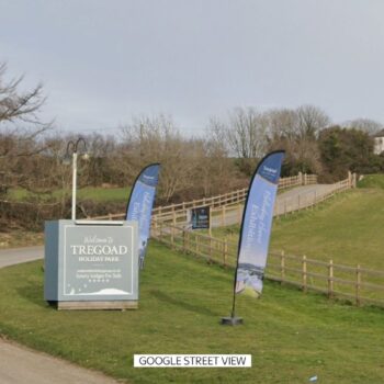 Tregoad Holiday Park in Cornwall, where a land train tipped over and injured passengers