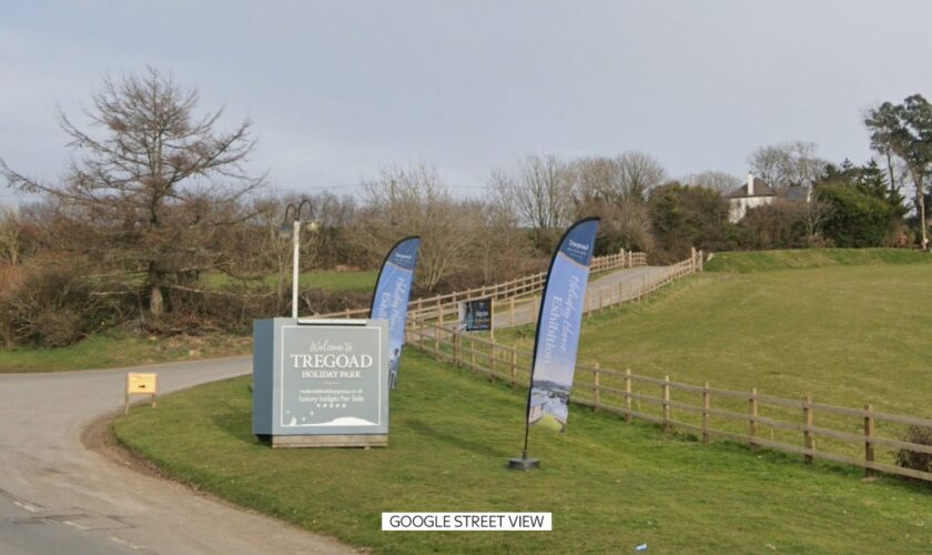 Tregoad Holiday Park in Cornwall, where a land train tipped over and injured passengers