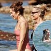 Queen Mary of Denmark looks carefree as she frolics in the sea in Australia during trip home without King Frederik - a year on from his night out with Mexican socialite in Madrid