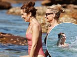 Queen Mary of Denmark looks carefree as she frolics in the sea in Australia during trip home without King Frederik - a year on from his night out with Mexican socialite in Madrid