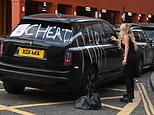 Aisleyne Horgan-Wallace is caught spray-painting the word 'CHEATER' on Rolls-Royce outside Harrods after embarking on a cyber romance