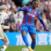 Crystal Palace's Eberechi Eze controls the ball in front of Manchester United's Alejandro Garnacho, left, during the English Premier League soccer match between Crystal Palace and Manchester United at Selhurst Park in London, Saturday, Sept. 21, 2023. (AP Photo/Kin Cheung)