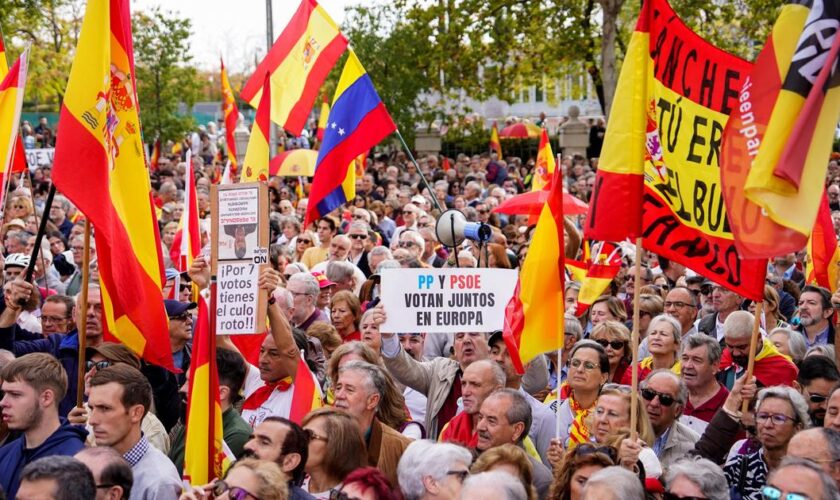 À Madrid, des milliers de manifestants défilent pour demander la démission de Pedro Sanchez