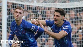 Cole Palmer celebrates scoring against Newcastle