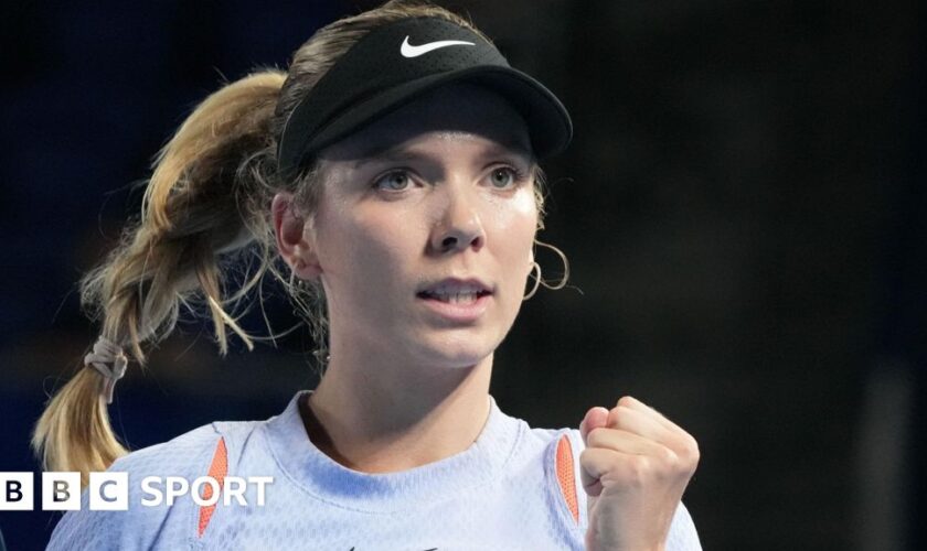 Katie Boulter celebrates at the 2024 Toray Pan Pacific Open event in Tokyo