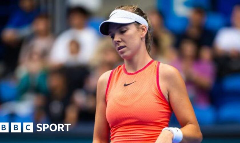 Katie Boulter shows her disappointment