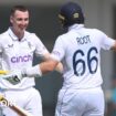 Joe Root and Harry Brook embrace