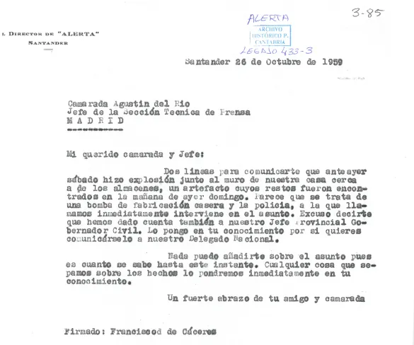 El primer atentado de ETA fue hace 65 años, contra un periódico y nunca se reivindicó: "Parece que se trata de una bomba..."