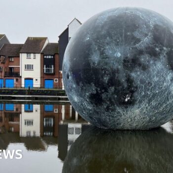 Fallen Moon art installation deflates due to high winds