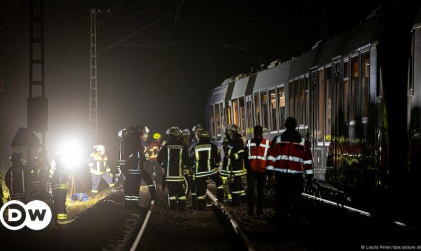 Germany: Busy train derails in Saarland, hitting large rock