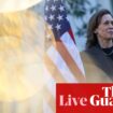 Harris takes narrow lead over Trump in New York Times poll as intense media campaign continues – US politics live