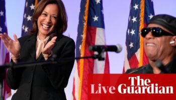 Kamala Harris says Donald Trump’s language ‘demeans the office’ of the presidency – US politics live