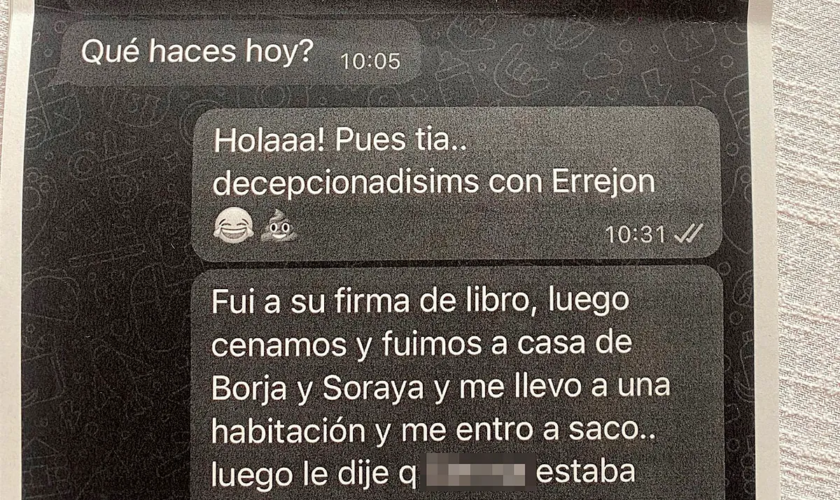 Los whatsapps que Elisa Mouliaá adjunta a la denuncia contra Íñigo Errejón: "Siguió intentándolo y ya le paré otra vez los pies y le dije que me estaba invadiendo"