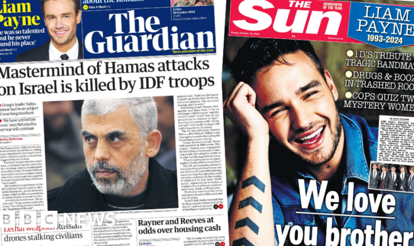 Newspaper headlines: 'Death of Hamas mastermind' and One Direction tribute to 'brother' Liam