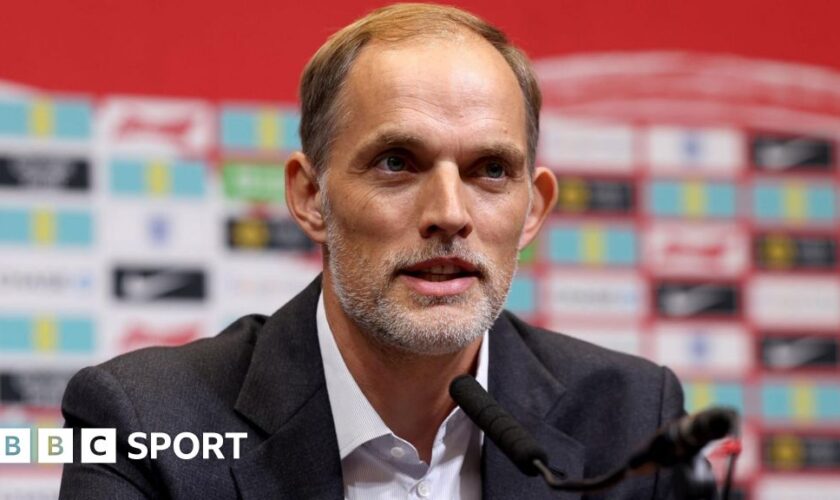 Thomas Tuchel at his first news conference as England manager