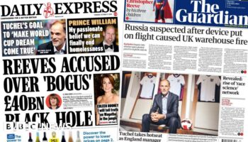 The Papers: 'Bogus £40bn black hole' and 'Tuchel takes hotseat'