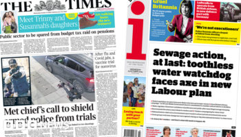 The Papers: 'Call to shield police from trials' and Ofwat 'faces axe'