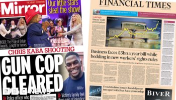 The Papers: 'Gun cop cleared' and 'workplace reforms could cost £5bn'