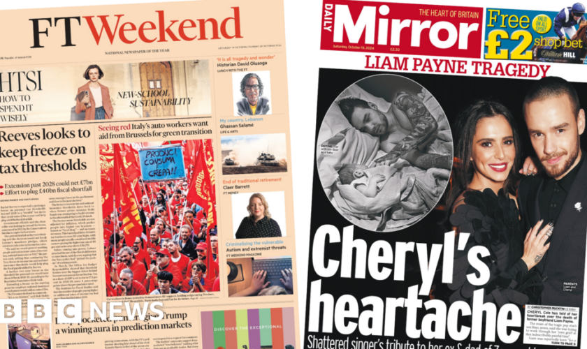 The Papers: Reeves' plan for 'freeze on tax thresholds' and 'Cheryl's heartache' over Liam