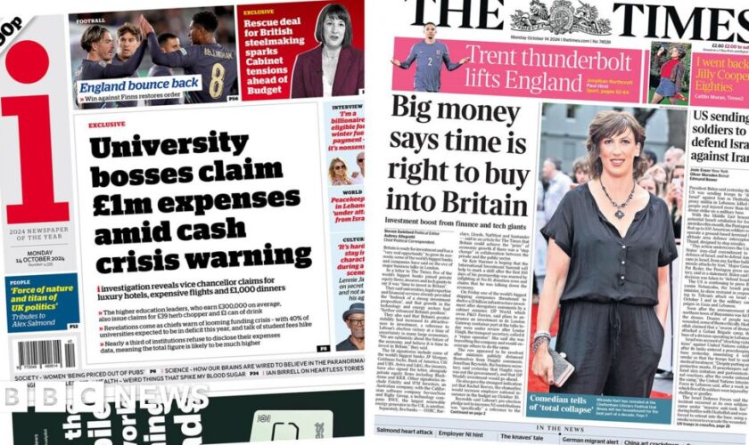 The Papers: 'Right time to buy into Britain' and university expenses