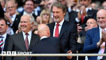 The United delegation at Villa Park in October included co-owner Sir Jim Ratcliffe, Ineos, head of sport Dave Brailsford, chief executive Omar Berrada, sporting director Dan Ashworth, technical director Jason Wilcox and former manager Sir Alex Ferguson.