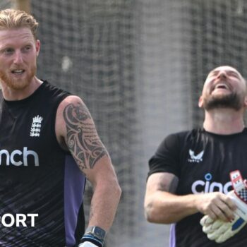 Ben Stokes and Brendon McCullum in the nets