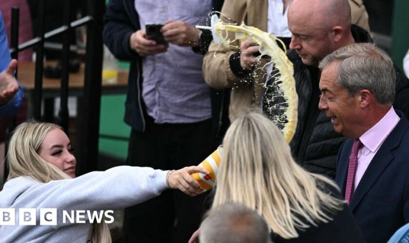 Woman admits hurling McDonald's milkshake at Farage