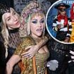 Sienna Miller flashes her underwear in VERY risqué Halloween outfit while Alex Scott and girlfriend Jess Glynne bring the fun as they dress up as McDonalds mascots at Casamigos' Haunted House Of Friends bash