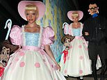 Jade Thirlwall and boyfriend Jordan Stephens steal the show in their iconic couples costume as they dress up as Toy Story's Bo Peep and Mr. Potato Head at Maya Jama's Halloween party