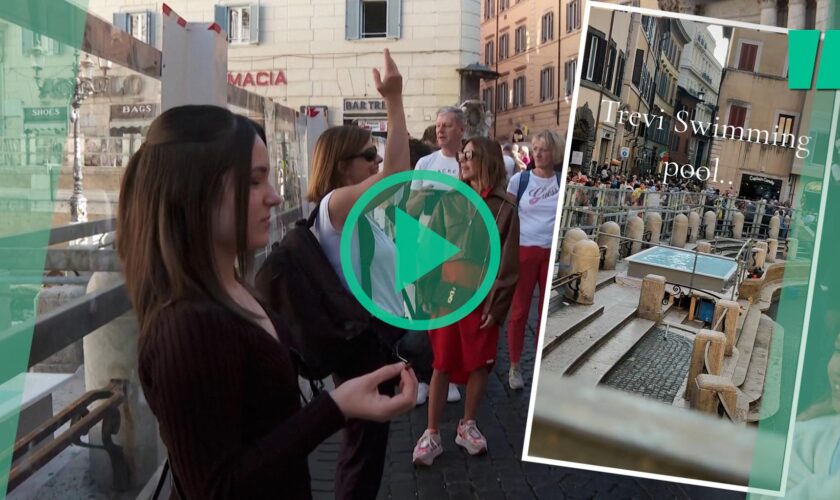 La fontaine de Trevi en travaux à Rome, un bassin installé pour respecter la tradition malgré tout