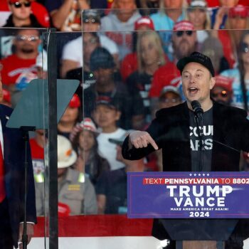 Donald Trump et Elon Musk au meeting du premier, le 5 octobre, à Butler (Pennsylvanie).