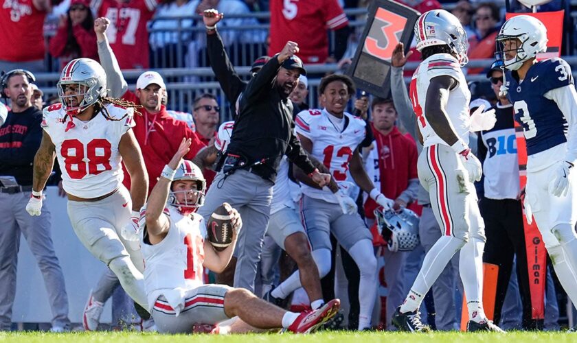 No. 4 Ohio State beats No. 3 Penn State in heavyweight battle after fourth quarter goal line stand