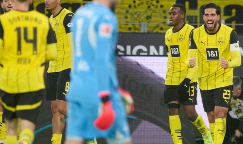 Emre Can (r) hatte beim Sieg gegen Leipzig wieder Grund zum Jubeln. Foto: Bernd Thissen/dpa