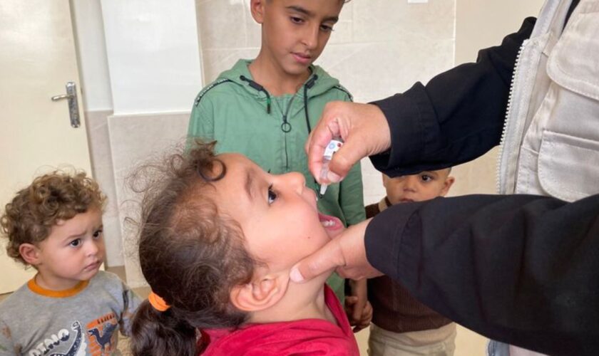 Die Polio-Impfkampagne im nördlichen Gazastreifen ist nach einer Unterbrechung wegen heftiger Kämpfe wieder angelaufen. Foto: Ha