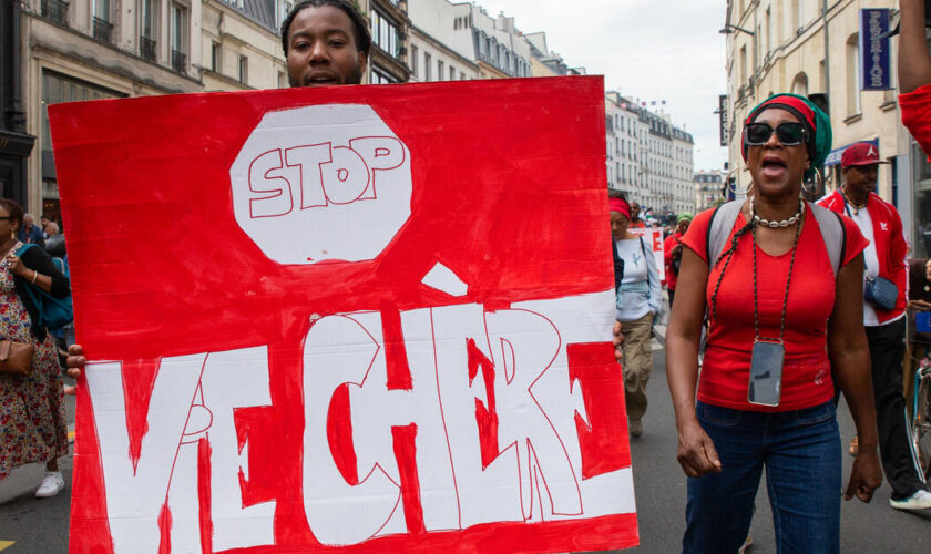 «Békés insatiables», «Rèspektém nous» : Antillais et Kanaks défilent à Paris contre la vie chère en Outre-mer