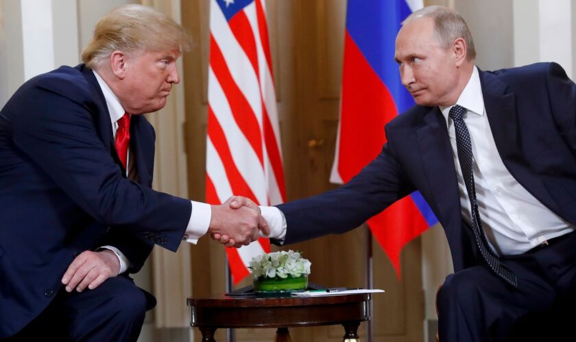 Donald Trump and Vladimir Putin in July 2018. Pic: AP