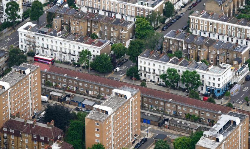 Terraced housing and blocks of flats in west London. Pic: PA