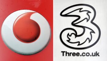 Vodafone and three signs