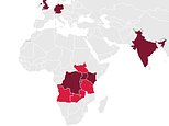 Mpox 2024 hotspots: Map shows where new strain has been spotted - as health chiefs confirm three cases in the UK