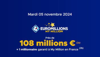 Résultat Euromillions (FDJ) : le tirage de ce mardi 5 novembre 2024, 108 millions d'euros en jeu