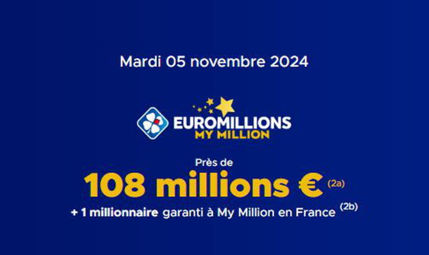 Résultat Euromillions (FDJ) : le tirage de ce mardi 5 novembre 2024, 108 millions d'euros en jeu