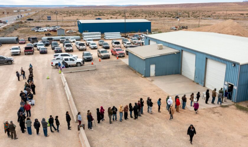 Voters wait to cast their ballots in Navajo County, Arizona. Pic: AP