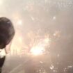 Shocking moment police duck for cover as teenagers launch fireworks in Manchester ‘warzone’