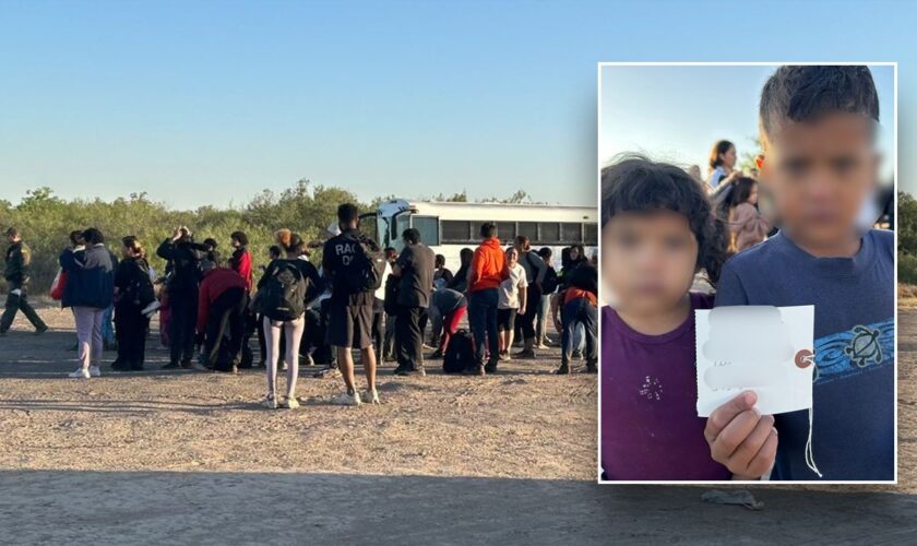 Young siblings discovered with address on piece of paper among massive group of illegals at border